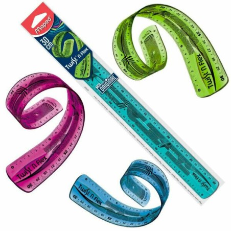 Règle plate 30 cm TWIST 'N FLEX, coloris assortis