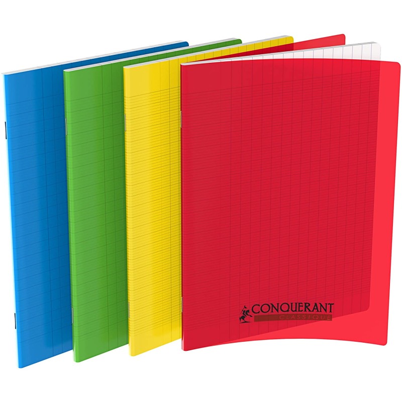 CAHIER AGRAFE 170X220 POLYPRO COULEURS SSORTIS 90G 96P SEYES CLASSIQUE