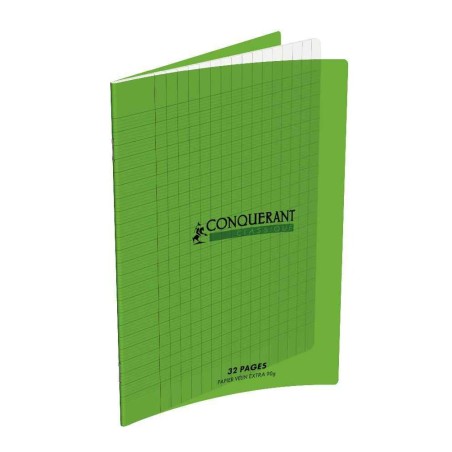 CONQUERANT Cahier Classique 17x22cm Grands Carreaux Seyès 32 Pages Agrafées Couv