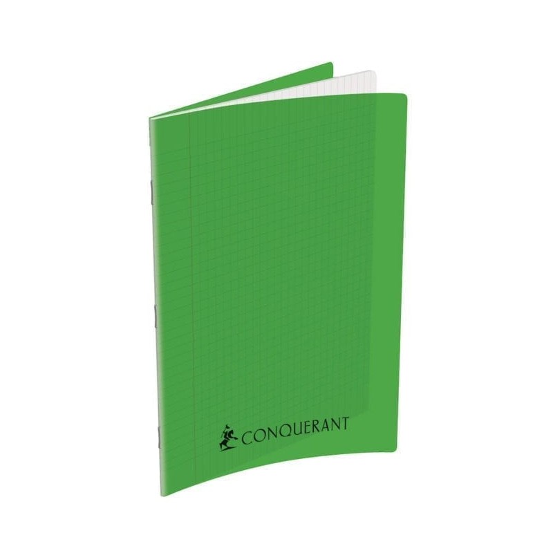 CONQUERANT Cahier A4 Grands Carreaux Seyès 192 Pages Agrafées Polypro Vert